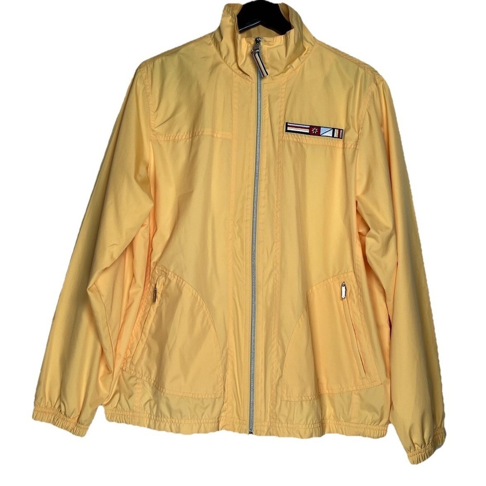 Catalina Womens Yellow Nautical Full Zip Windbreaker Jacket Small 4/6